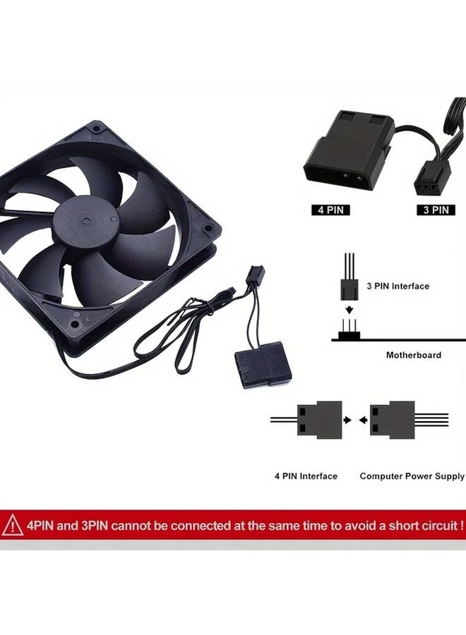 OUYUANSU 120x120mm Ultra Quiet PWM PC Cooling Fan 800 1500 RPM Slim Design - Image 4